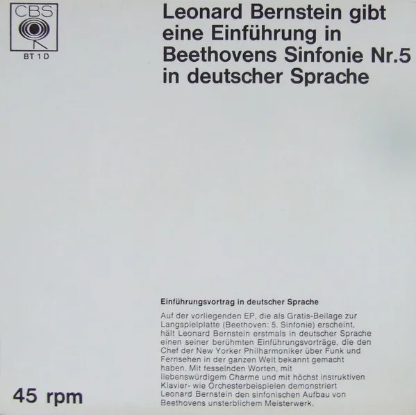 Leonard Bernstein Gibt Eine Einführung In Beethovens Sinfonie Nr. 5 In Deutscher Sprache