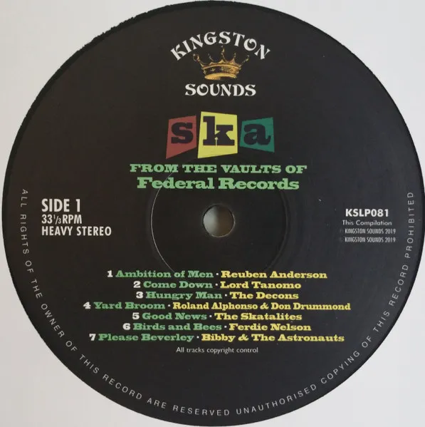 Ska: From The Vaults Of Federal Recordss (45 RPM)