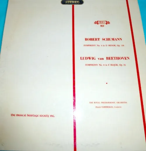 Robert Schumann, Symphony No.4 In D Minor, Op. 120 And Ludwig Van Beethoven Symphony No.8 In F Major, Op.93