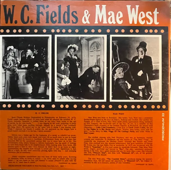 W.C. Fields...His Only Recording The Temperance Lecture The Day I Drank A Glass Of Water Plus 8 Songs By Mae West