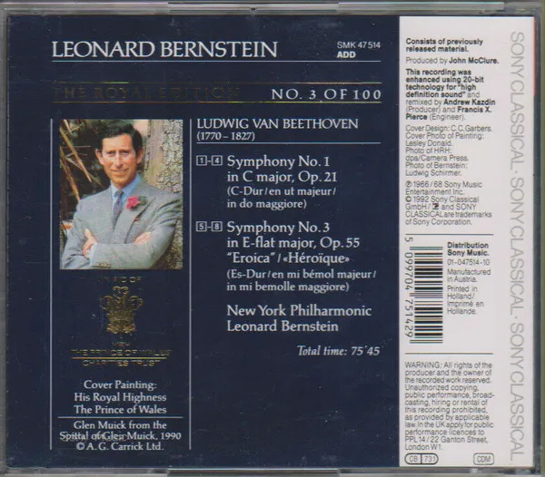 Symphonies No. 1 & No. 3 "Eroica" - The Royal Edition No. 3 Of 100
