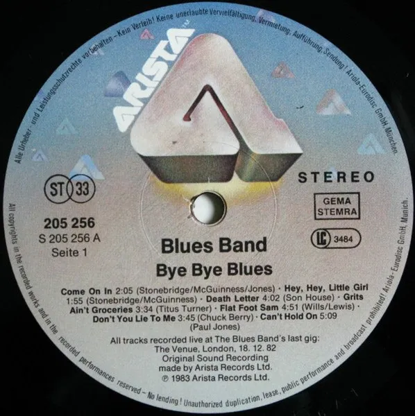 Bye Bye Blues - The Blues Band Live
