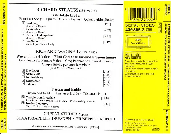 Vier Letzte Lieder · Wesendonck-Lieder · Tristan Und Isolde