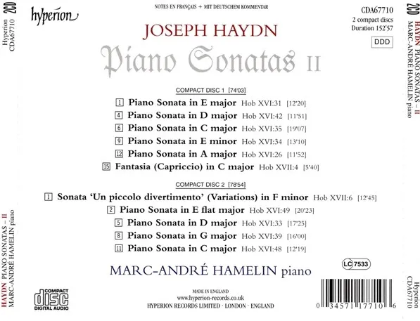 Haydn: Piano Sonatas, Vol. 2