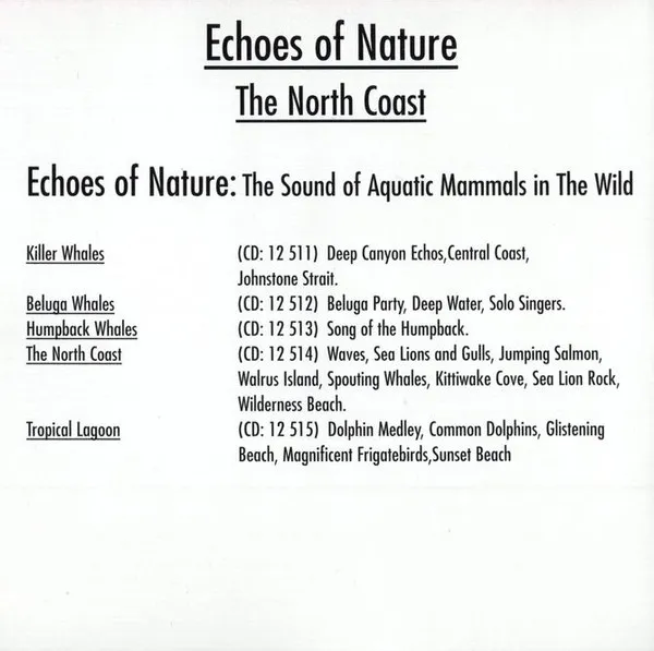 Echoes Of Nature - The North Coast (The Sounds Of Aquatic Mammals In The Wild)
