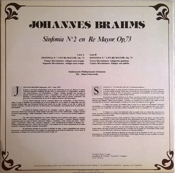 Sinfonía Nº 2 En Re Mayor, Op. 73