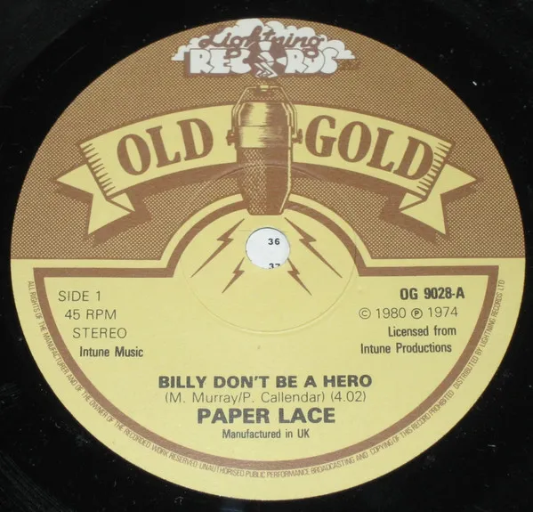 Billy Don't Be A Hero / The Night Chicago Died