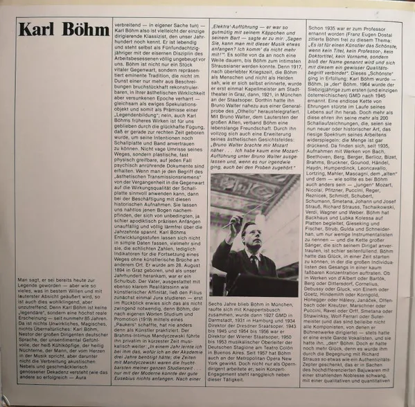 Szenen Aus Opern Von Richard Strauss. Karl Böhm Dokumente Eines Künstlerlebens.