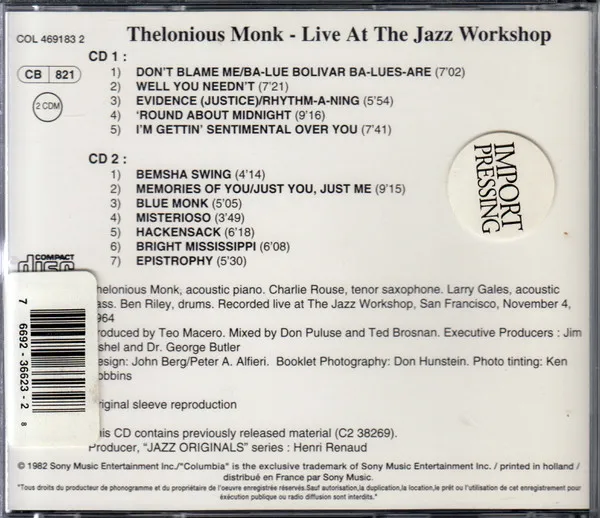 Live At The Jazz Workshop