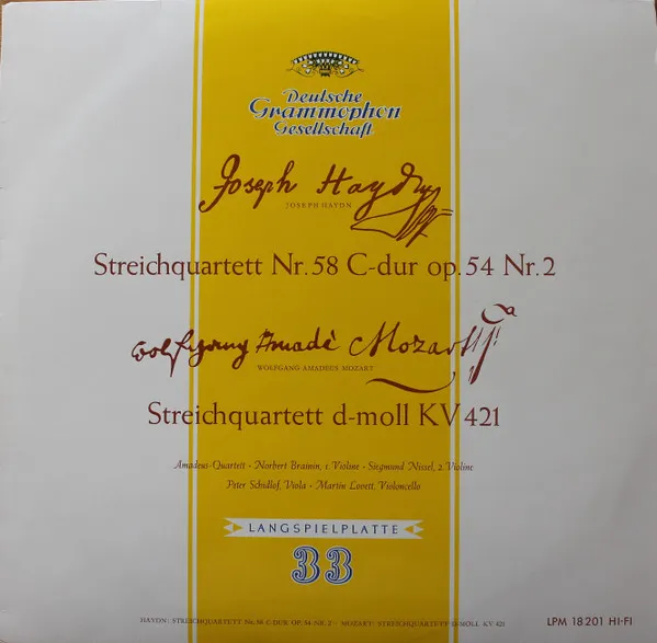 Streichquartett Nr. 58 C-Dur Op. 54 Nr. 2 / Streichquartett D-Moll KV 421