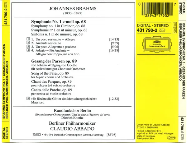 Symphonie No. 1 • Gesang Der Parzen