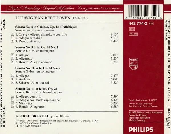 Piano Sonatas = Klaviersonaten Op. 13 «Pathétique» / Op. 14 Nos. 1 & 2 / Op. 22