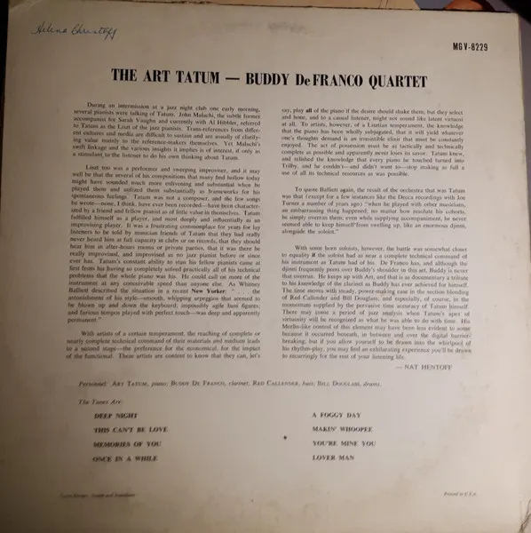 The Art Tatum - Buddy De Franco Quartet