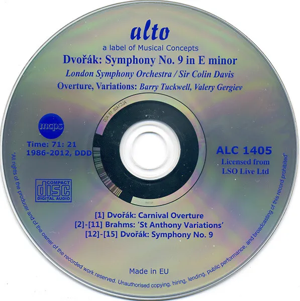 Symphony No. 9 'From The New World', Carnival Overture / Variations On A Theme By Haydn