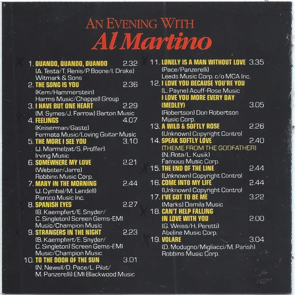 An Evening With Al Martino - His Greatest Hits