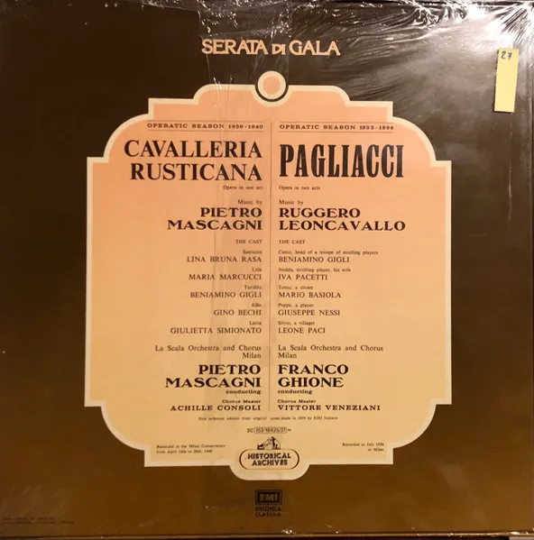 Cavalleria Rusticana - I Pagliacci / Serata Di Gala