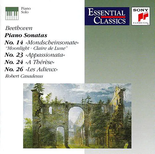"Moonlight" Sonata", "Les Adieux", "Appassionata"