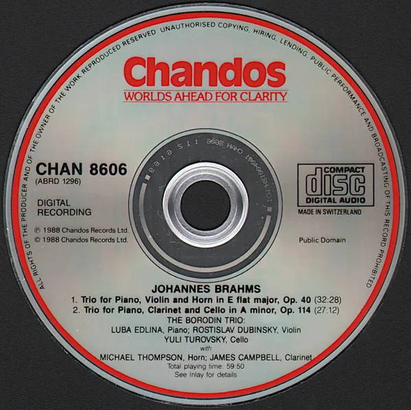 Trio For Piano, Violin And Horn / Trio For Piano, Clarinet And Cello
