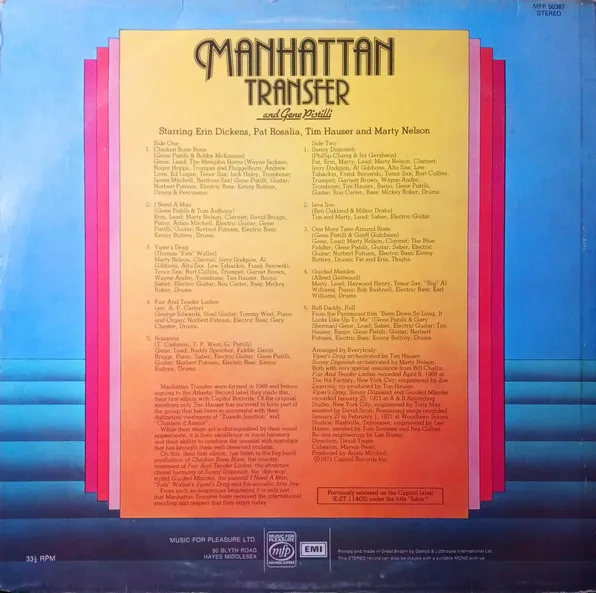 Manhattan Transfer And Gene Pistilli