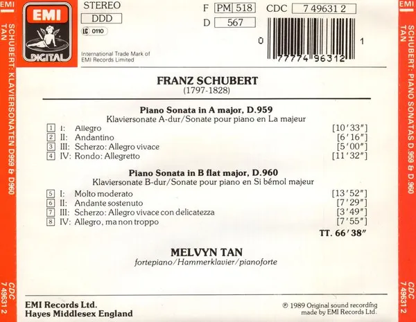 Piano Sonatas D.959 & D.960