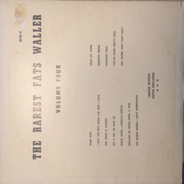 The Rarest Fats Waller Volume Four