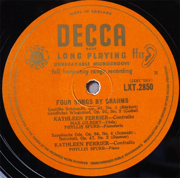 Rhapsody For Contralto, Male Chorus And Orchestra ‧ Four Songs