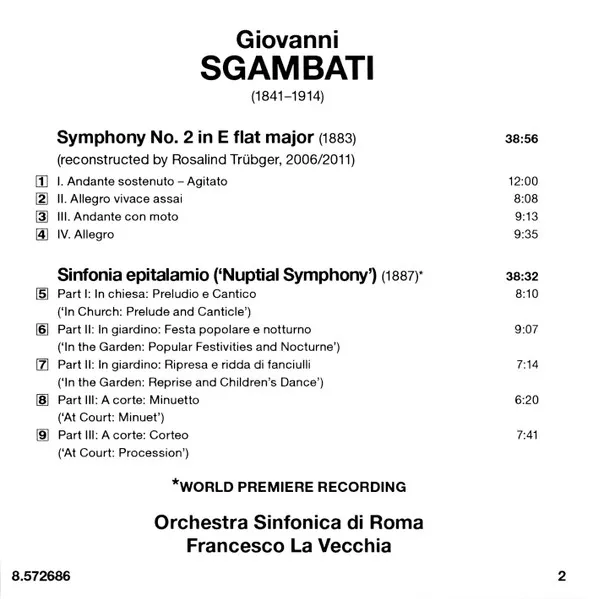 Giovanni Sgambati: Symphony No. 2 - Sinfonia Epitalamio