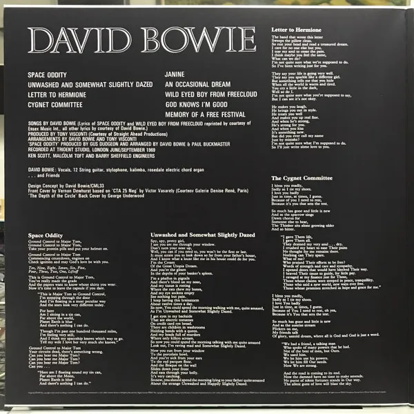 DAVID BOWIE (AKA SPACE ODDITY) (2015 REMASTERED)