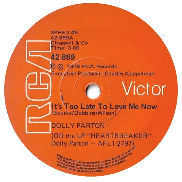It's Too Late To Love Me Now / With You Gone