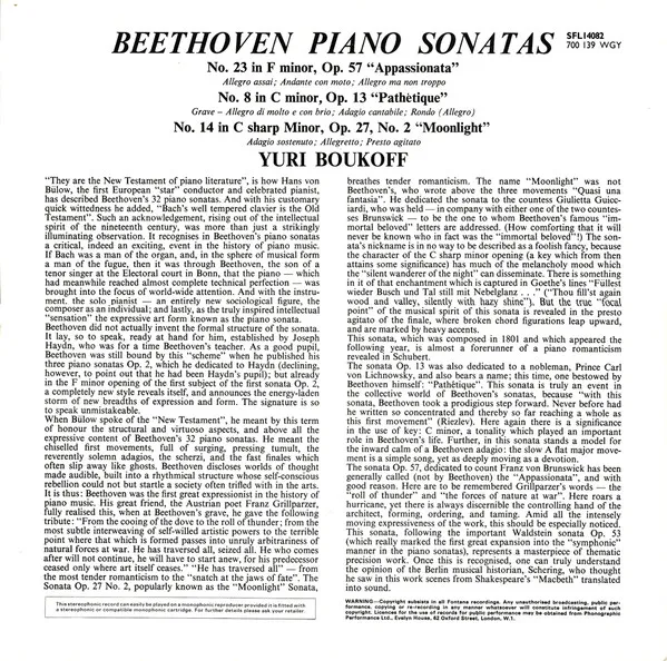 Piano Sonata No. 23 In F Minor, Op.57 "Appassionata" / Piano Sonata No.8 In C Minor, Op.13 "Pathétique" / Piano Sonata No. 14 In C Sharp Minor, Op.27, No.2 "Moonlight"