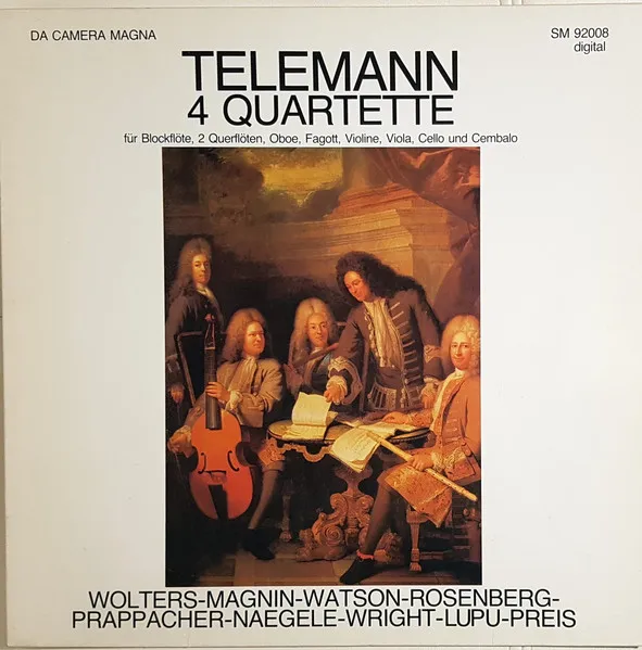 4 Quartette Für Blockflöte, 2 Querflöten, Oboe, Fagott, Violine, Viola, Cello Und Cembalo