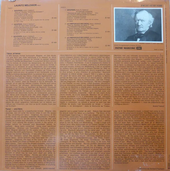 Lauritz Melchior Chante Siegfried