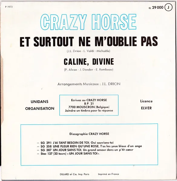 Et Surtout Ne M'oublie Pas / Caline, Divine