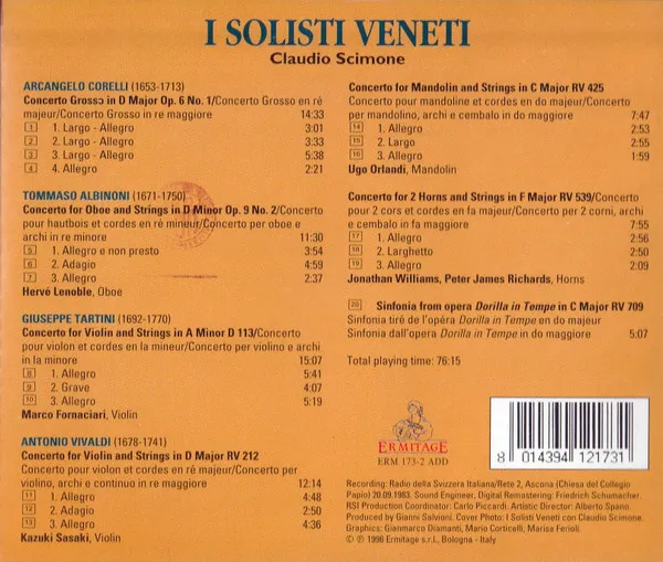 Corelli - Albinoni - Tartini - Vivaldi