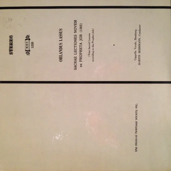 Sacrae Lectiones Novem Ex Propheta Job (1565)
