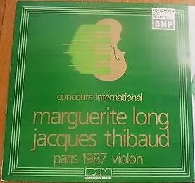Concours International Marguerite Long Jacques Thibaud Paris 1987 Violon