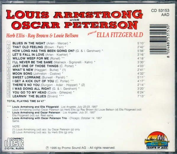 Louis Armstrong With Oscar Peterson