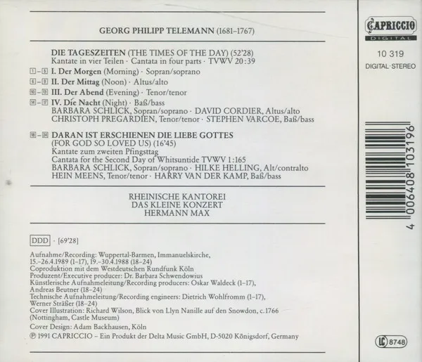 Die Tageszeiten / Daran Ist Erschienen (Cantatas)