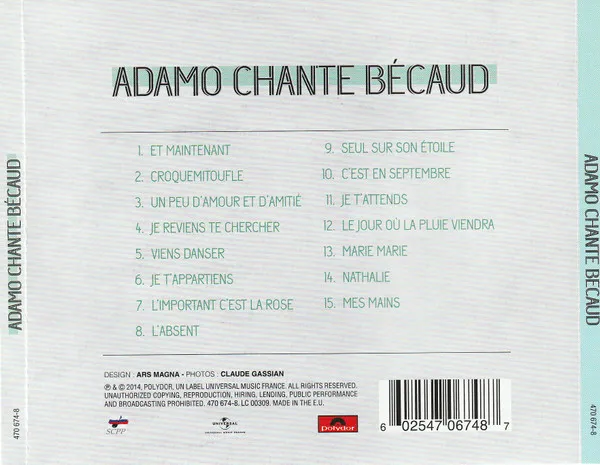 Adamo Chante Bécaud