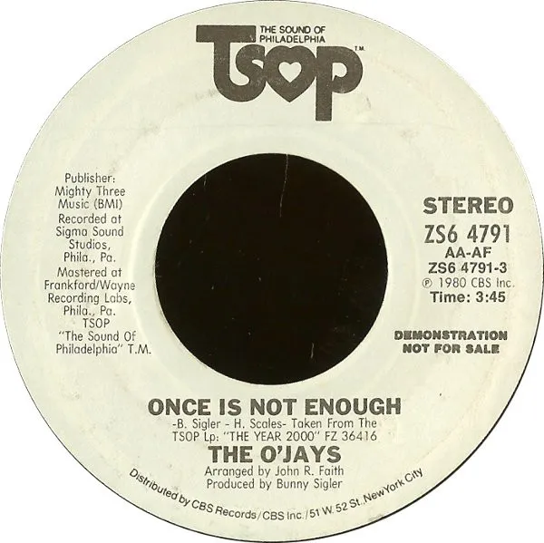 Once Is Not Enough / To Prove I Love You