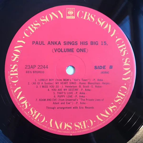 Paul Anka Sings His Big 15 (Volume One)