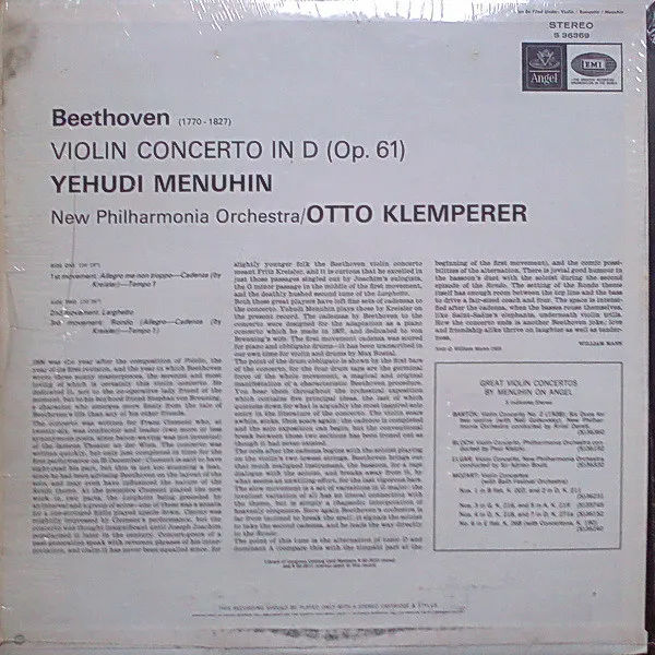 Violin Concerto In D (Op. 61)