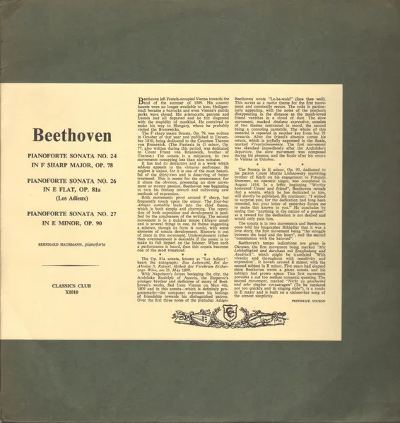 Pianoforte Sonata No.24 in F Sharp Major Op.78