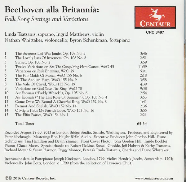 Beethoven Alla Britannia: Folk Song Settings And Variations