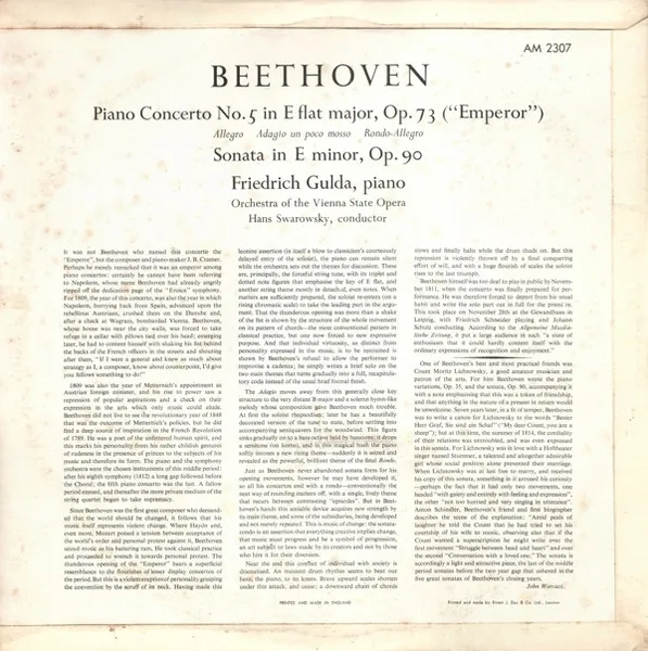 Piano Concerto N° 5 "Emperor"