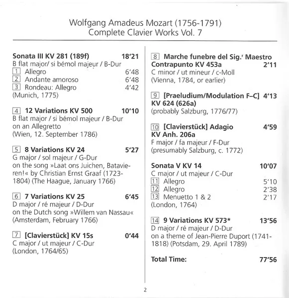 Sämtliche Klavierwerke Vol.7
