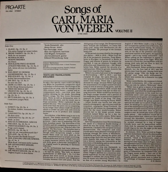 Songs Of Carl Maria Von Weber - Volume II