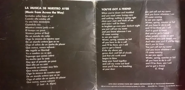 La Musica De Nuestro Ayer (Canta En Español)