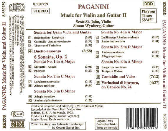 Works For Violin and Guit