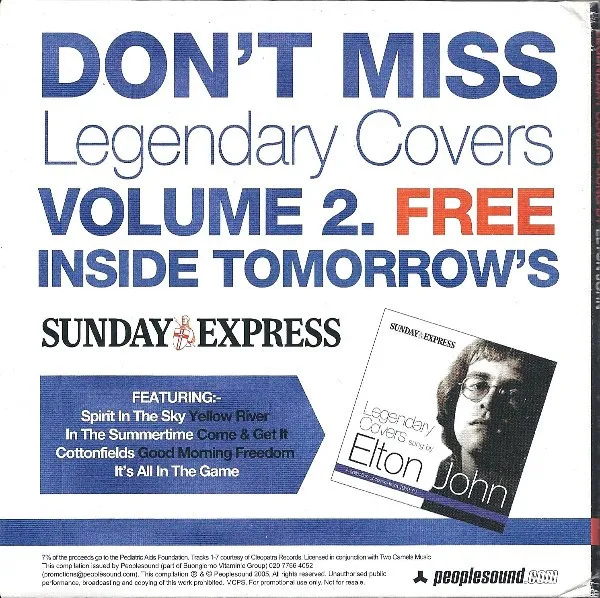 Legendary Covers Sung By Elton John - Volume 1